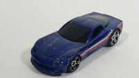 2008 Hot Wheels General Motors Chevrolet Corvette C6 Blue Die Cast Toy Car Vehicle