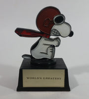 Vintage 1970s Aviva United Syndicate Features Snoopy Snow GT Racer Style 'World's Greatest' Trophy Peanuts Charlie Brown Cartoon Comic Strip Collectible