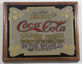Vintage Coca-Cola Coke Delicious 5 Cents Relieves Fatigue Wood Framed Mirror Pub Lounge Wall Decor 8 1/4" x 10 1/2"