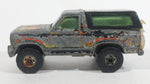 1981 Hot Wheels Ford Bronco Black Die Cast Toy Car SUV Vehicle BW Hong Kong with Black Canopy