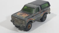 1981 Hot Wheels Ford Bronco Black Die Cast Toy Car SUV Vehicle BW Hong Kong with Black Canopy