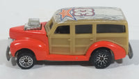 2001 Hot Wheels Skateboarders '40s Woodie Orange Die Cast Toy Classic Car Vehicle