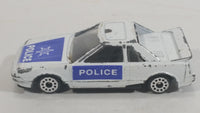 1980s Zee Zylmex Toyota MR2 White and Blue Police Car No. D81 Emergency Die Cast Toy Vehicle