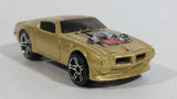 2007 Hot Wheels '70 Pontiac Firebird Metalflake Gold Die Cast Toy Muscle Car Vehicle