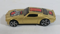 2007 Hot Wheels '70 Pontiac Firebird Metalflake Gold Die Cast Toy Muscle Car Vehicle
