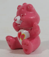 TCFC Care Bears Love A Lot Pink Hearts Small Miniature 1 1/2" Tall Sitting Toy Figurine