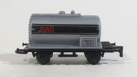 1990s Soma Train Gas Fuel Tanker Car 402107 - 10140 Grey Black Plastic Toy Railroad Vehicle