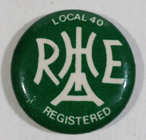 Local 40 Union B.C. Hotel and Hospitality Works Green 1" Diameter Button Pin Union