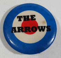 Vintage 1980s 'The Arrows' Canadian Band 1 1/4" Diameter Bullseye Blue White Red Round Button Pin Music Collectible