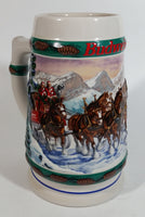 1993 Budweiser Holiday Stein Collection Special Delivery Ceramic Beer Stein By Artist Nora Koerber - Handcrafted in Brazil by Ceramarte