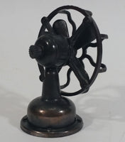 Vintage Miniature Antique Fan with Knob To Turn Blades Metal Pencil Sharpener Doll House Furniture Size