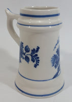 Delft Blue Style Windmill Decor Dutch Scenery with Flowers 4" Tall Ceramic Beer Stein - Unknown Maker