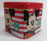 Rare Vintage 1970s Melody Disney Mickey Mouse Red and White Tin Metal Coin Bank