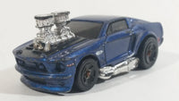 2003 Hot Wheels First Editions Tooned 1968 Mustang Dark Blue Die Cast Toy Muscle Car Vehicle
