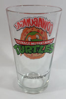 2013 Viacom TMNT Teenage Mutant Ninja Turtles Michelangelo 6" Tall Glass Cup Television Cartoon Collectible
