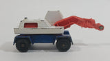 Vintage Corgi Juniors Digger Excavator White Blue Die Cast Toy Construction Equipment Vehicle