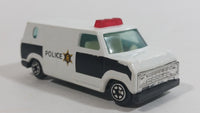 Yatming 1970s Ford Econoline Police Cop Van White and Black Die Cast Toy Car Vehicle