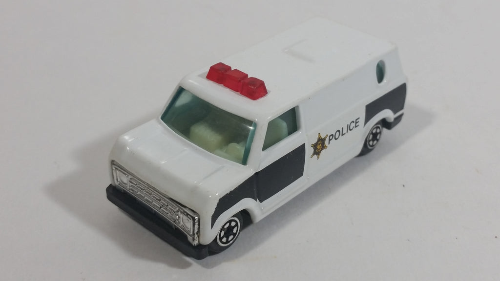 Yatming 1970s Ford Econoline Police Cop Van White and Black Die Cast T ...