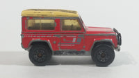 1989 Matchbox Mountain Trails Land Rover Ninety Red and White Die Cast Toy Car Vehicle - Macau