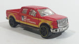 2010 Hot Wheels City Works Rides 2009 Ford F-150 Truck Bright Red Die Cast Toy Car Vehicle