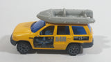 1999 Matchbox Jeep Grand Cherokee Yellow with Grey Raft Die Cast Toy Car Vehicle