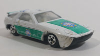 Vintage Porsche 928 Police #38 White Green Die Cast Toy Car Vehicle