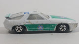 Vintage Porsche 928 Police #38 White Green Die Cast Toy Car Vehicle