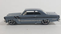 2012 Hot Wheels '66 Chevy Nova Metalflake Blue-Grey Die Cast Toy Muscle Car Vehicle