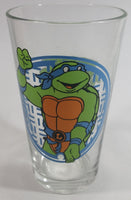 2014 Viacom TMNT Teenage Mutant Ninja Turtles Leonardo 6" Tall Glass Cup Television Cartoon Collectible