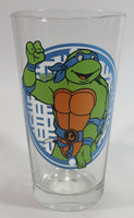2014 Viacom TMNT Teenage Mutant Ninja Turtles Leonardo 6" Tall Glass Cup Television Cartoon Collectible