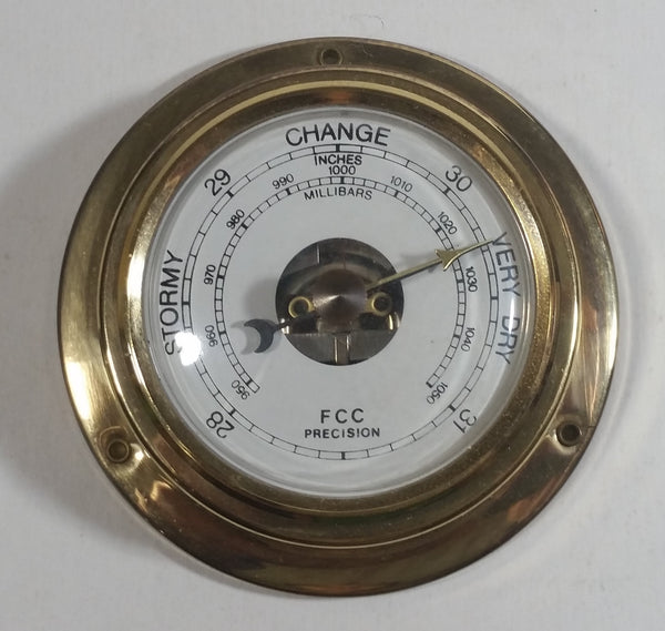 FCC Precision Company Brass Cased Barometer Wall Hanging or Wood Mount