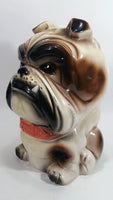 10" Tall Ceramic Bulldog Dog Coin Bank - Made in Taiwan
