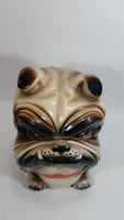 10" Tall Ceramic Bulldog Dog Coin Bank - Made in Taiwan