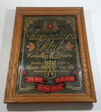 Canadian Club Whisky Hiram Walker & Sons Ltd Wakerville Ontario, Canada Wood Framed Advertising Mirror 13" x 18"