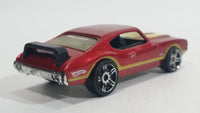 2010 Hot Wheels Hot Auction Olds 442 Metallic Red Die Cast Toy Muscle Car Vehicle