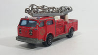 Vintage Majorette Pompier Fire Ladder Truck No. 207 Red 1/100 Scale Die Cast Toy Car Firefighting Rescue Emergency Vehicle