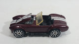 2010 Hot Wheels Hot Auctions Classic Cobra Convertible Maroon Die Cast Toy Car Vehicle w/ Opening Hood