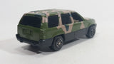 HTF Yatming Jeep Grand Cherokee No. 827 Green Brown Camouflage Die Cast Toy Military Army Car Vehicle