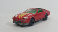 Vintage Majorette Nissan 300 ZX Turbo T-Top No. 241 Red Die Cast Toy Car Vehicle with Opening Doors and Moving Headlights 1/62 Scale