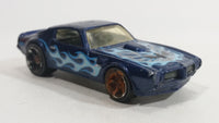 2013 Hot Wheels HW Work Shop Muscle Mania '73 Pontiac Firebird Trans Am Metalflake Dark Blue Die Cast Toy Muscle Car Vehicle