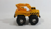 1998 Soma Might Wheels Digger Excavator Truck Yellow Plastic and Die Cast Toy Car Construction Equipment Vehicle