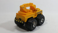1998 Soma Might Wheels Digger Excavator Truck Yellow Plastic and Die Cast Toy Car Construction Equipment Vehicle