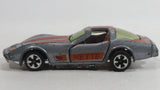 Vintage 1981 Kidco Chevrolet Corvette Turbo Silver Grey Die Cast Toy Car Vehicle with Opening Doors