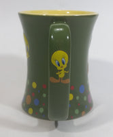 Tindex Warner Bros Looney Tunes Tweety Bird Cartoon Character 4 1/2" Tall Green and Yellow Ceramic Coffee Mug Collectible