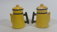 Vintage RCMP Royal Canadian Mounted Police Hand Painted Ceramic Kettle Shaped Salt and Pepper Shakers Princeton, B.C. Travel Collectible