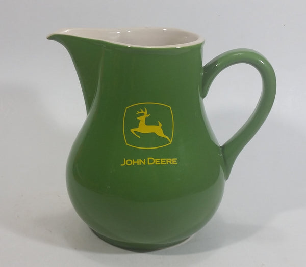John Deere 6 3/4" Tall Green Stoneware Water Pitcher Farming Collectible