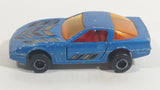 Vintage Majorette Chevrolet Corvette ZR-1 No. 215 & 268 Blue Die Cast Toy Car Vehicle Opening Doors 1/57 Scale Made in France