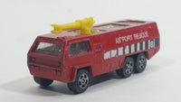 Vintage 1980s Corgi Juniors Chubb Fire Truck Airport Rescue 8 Red Die Cast Toy Car Firefighting Vehicle