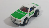 1991 Darda Motors Mercedes Benz 500 Police Polizei White and Green Die Cast Toy Cop Car Friction Motorized Pullback Vehicle