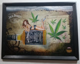 Jack Daniel's Old No. 7 Brand Tennessee Whiskey Woman in Bikini Billiards Pool Marijuana Weed 3D Hologram 12 1/2" x 16" Framed Sign